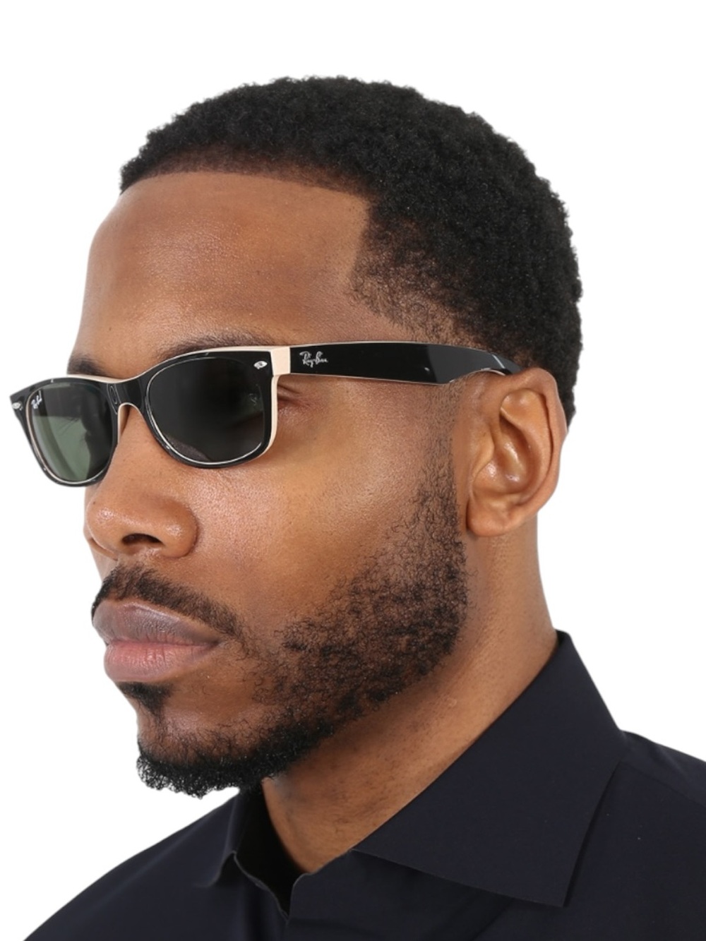 Ray-Ban New Wayfarer Bicolor black/beige Green Classic G-15 RB2132 Sunglasses